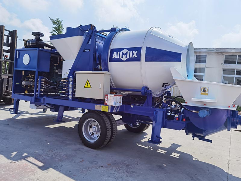 Trailer Concrete Pump With Mixer