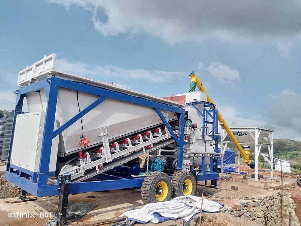 mobile concrete plant for Rural Road Project