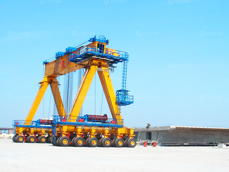 straddle carrier in precast yard