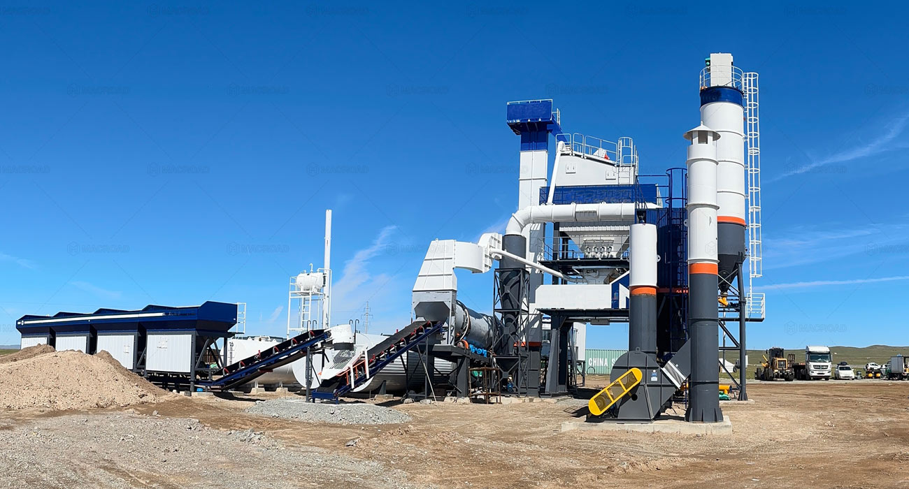 Stationary asphalt batching plant ALQ80 Macroad installation Mongolia