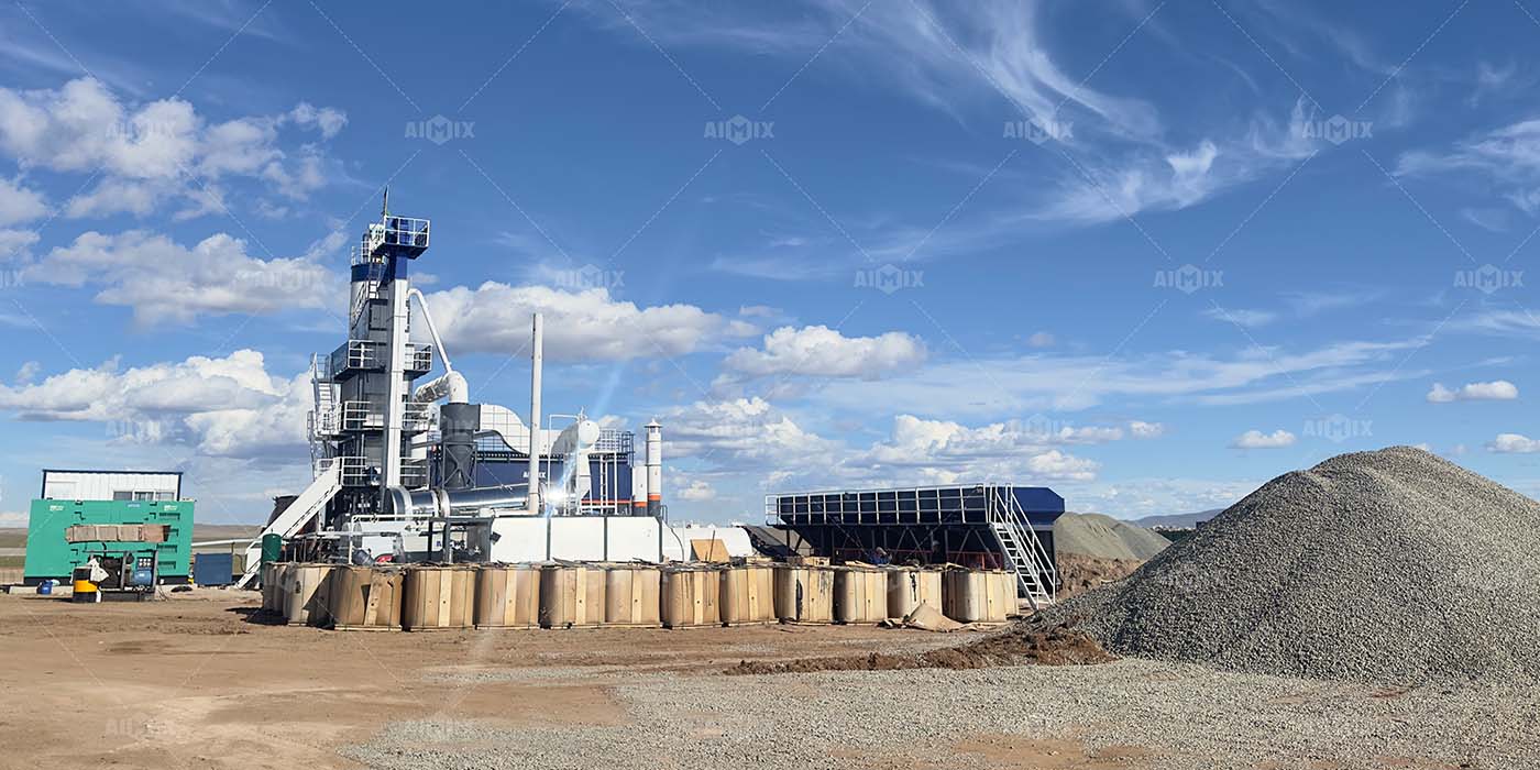 80tph stationary asphalt plant for road building in Mongolia